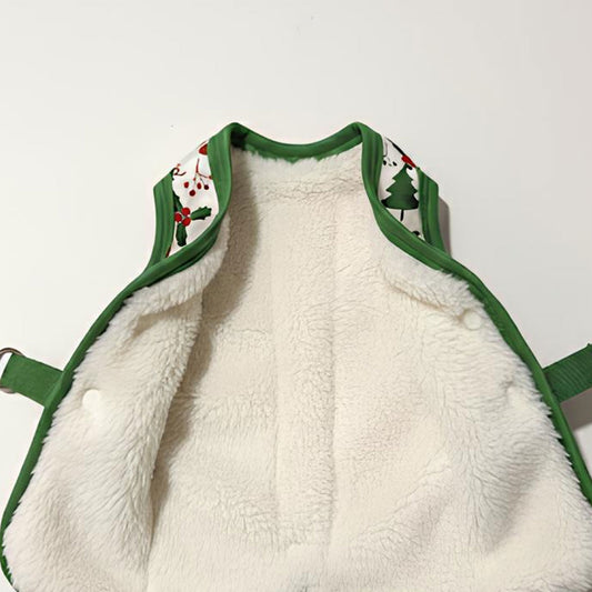 Chaleco Navideño para Perros y Gatos - Forro Cálido de Peluche