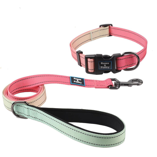 Set de Paseo Premium: Collar y Correa Reflectantes de Alta Visibilidad