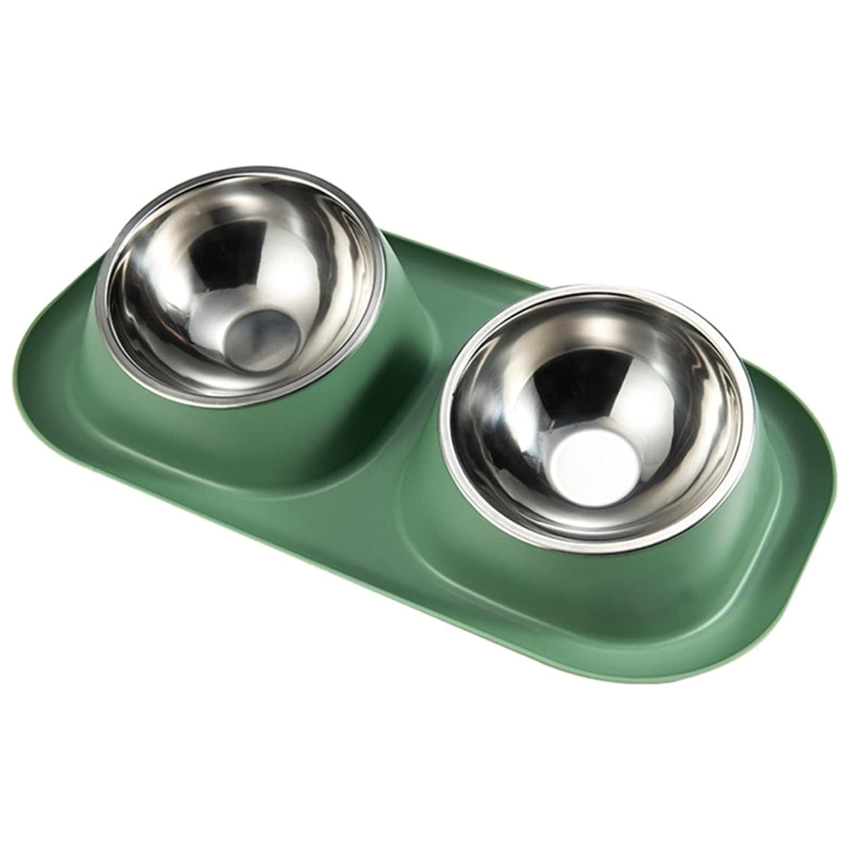 Comedero Doble Ergonómico con Cuencos de Acero Inoxidable para Mascotas