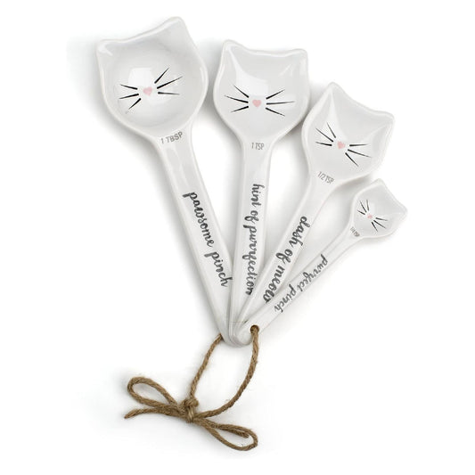 Set de 4 cucharas medidoras de cerámica en forma de gatito