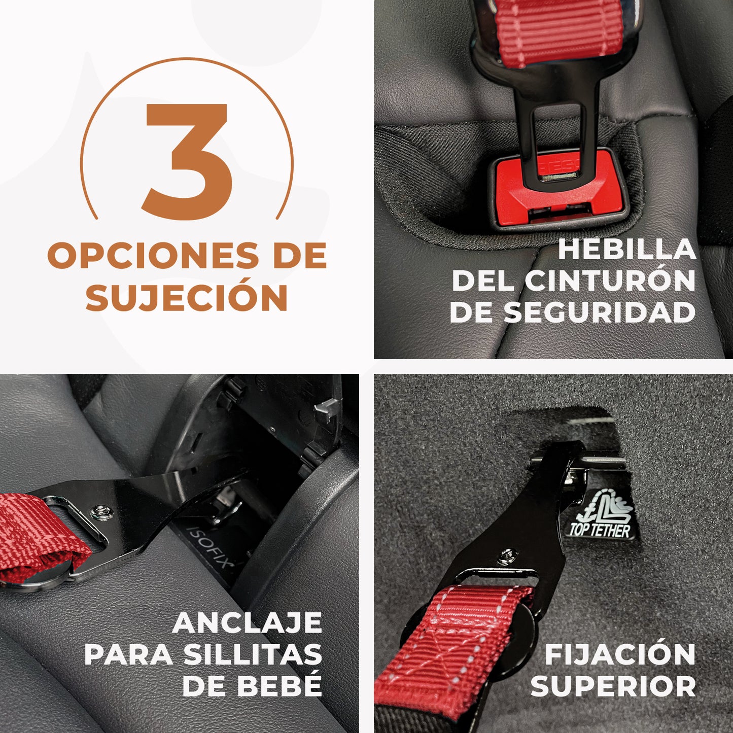 Cinturón de seguridad 3 en 1 para perros